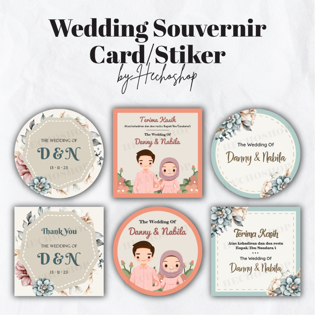 

Wedding Thanks Card / Kartu Souvenir Pernikahan / Stiker Pernikahan