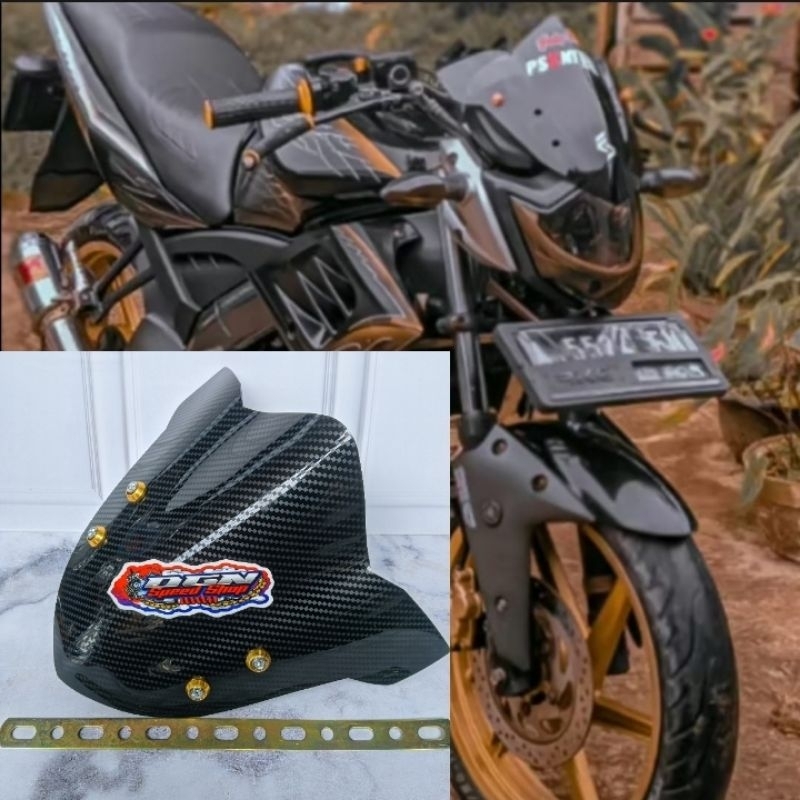 VISOR YAMAHA VIXION OLD MODEL TERBARU DILENGKAPI BREKT DAN BAUT VARIASI