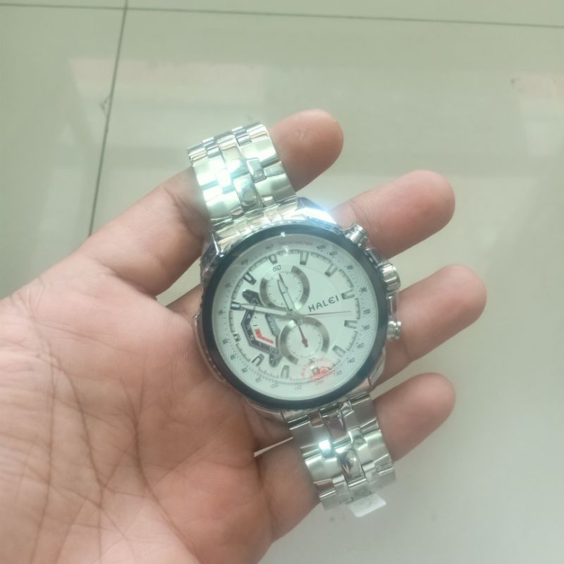 jam tangan original waterproof pria halei 3049