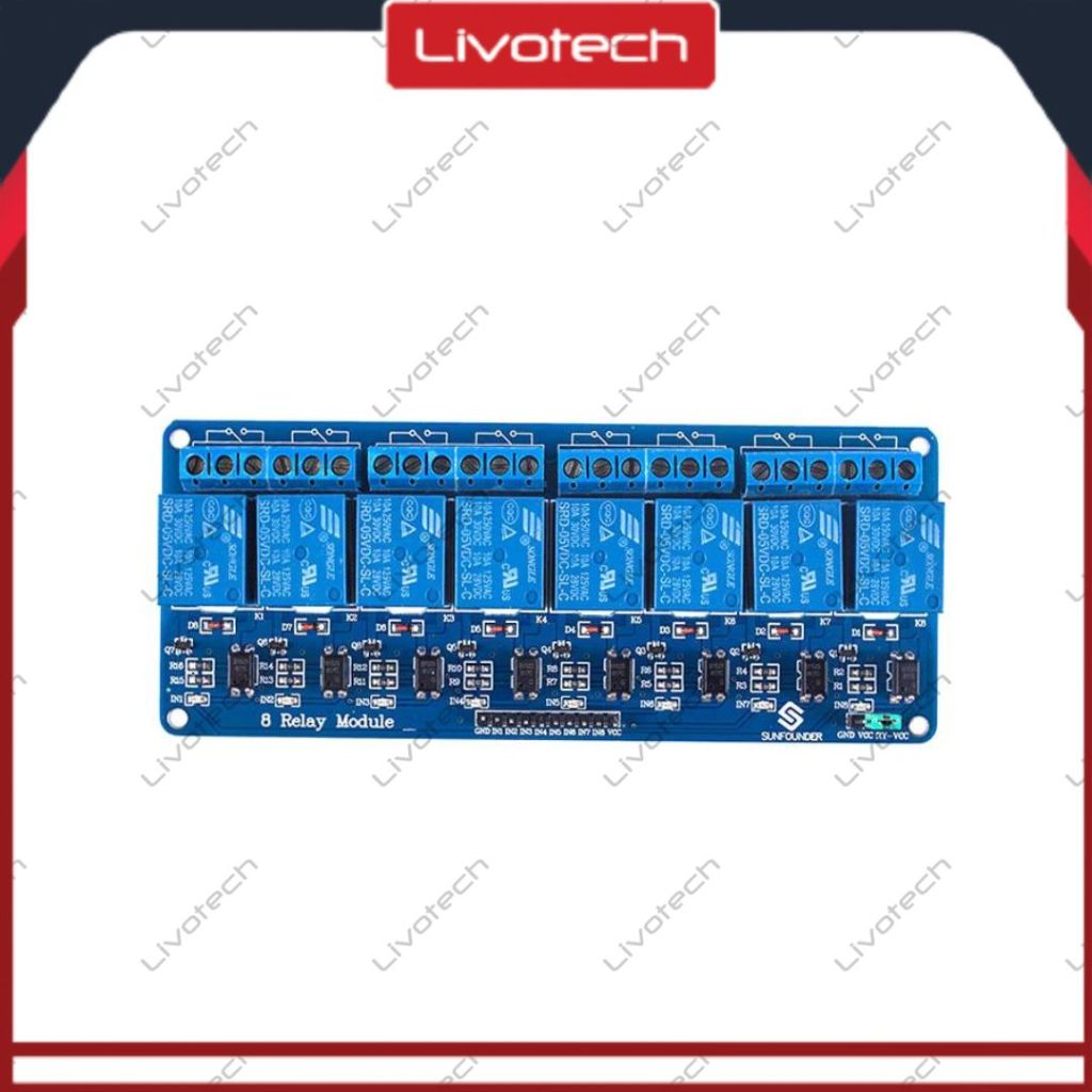 Module Relay 8 Channel 5V Optocoupler 250Vac 30Vdc 10A DC-AC Modul 8Ch