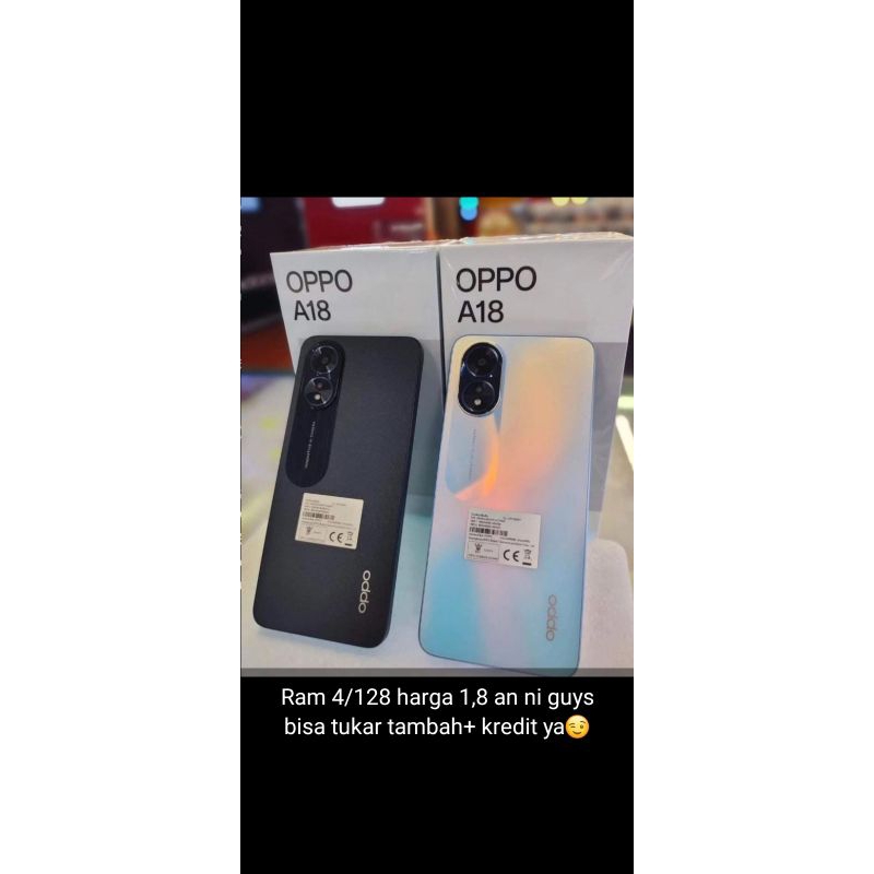 Hp Oppo A18 ram 4+4gb/128gb