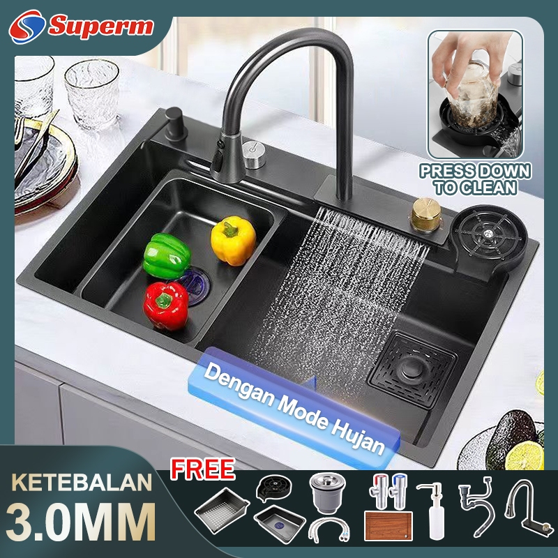 Kitchen Sink Stainless Luxury Black Besar/Bak Cuci Piring Hitam