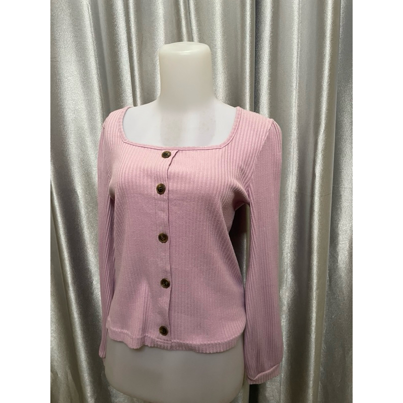 (Preloved) Rajut Knit Lidi Pink Lengan Semi Balon by Ingni