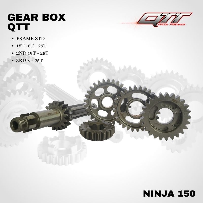 Gearbox Rasio Ninja R RR Frame Std 155cc Kompetisi QTT Racing