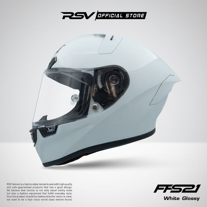HELM RSV FFS21 WHITE GLOSSY RSV HELMET FULL FACE