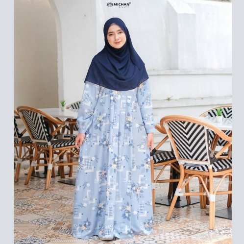 Baju muslim wanita Gamis motif bunga dress menyusui baju gamis casual simple baju muslim terbaru gamis kezia michan gamis dewasa dress bahan maxmara