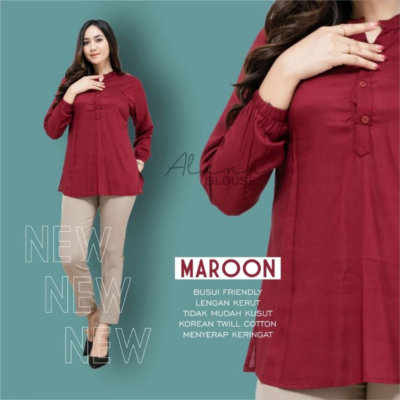 Atasan Wanita Blouse Kemeja Polos Murah Katun Uniqlo