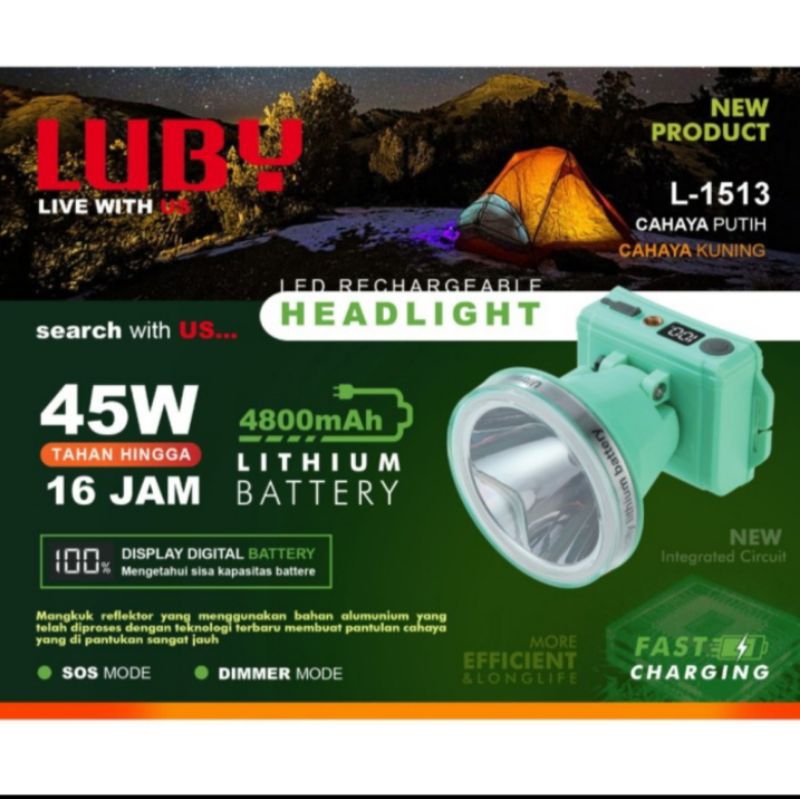 Luby L1513 Senter Kepala 45 Watt Luby