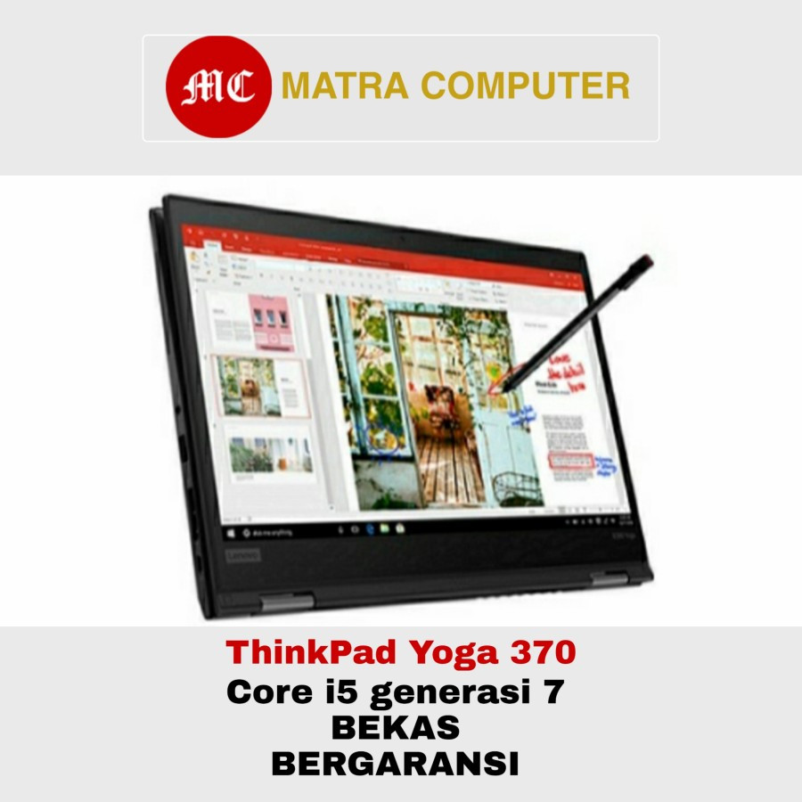 laptop core i5 generasi 7 Lenovo Thinkpad Yoga 370 touchscreen bekas - 4 gb