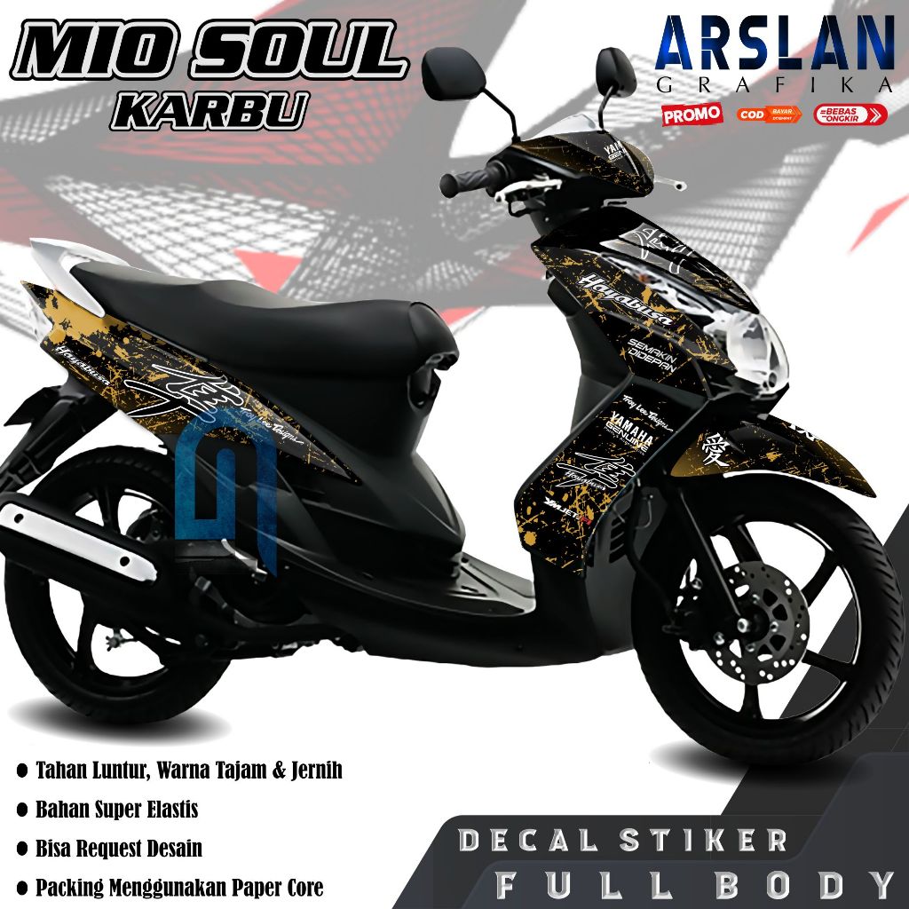 TERBARU Decal MIO SOUL KARBU HAYABUSA Full Body Stiker MIO SOUL KARBU HAYABUSA Full Body Motif Spesi