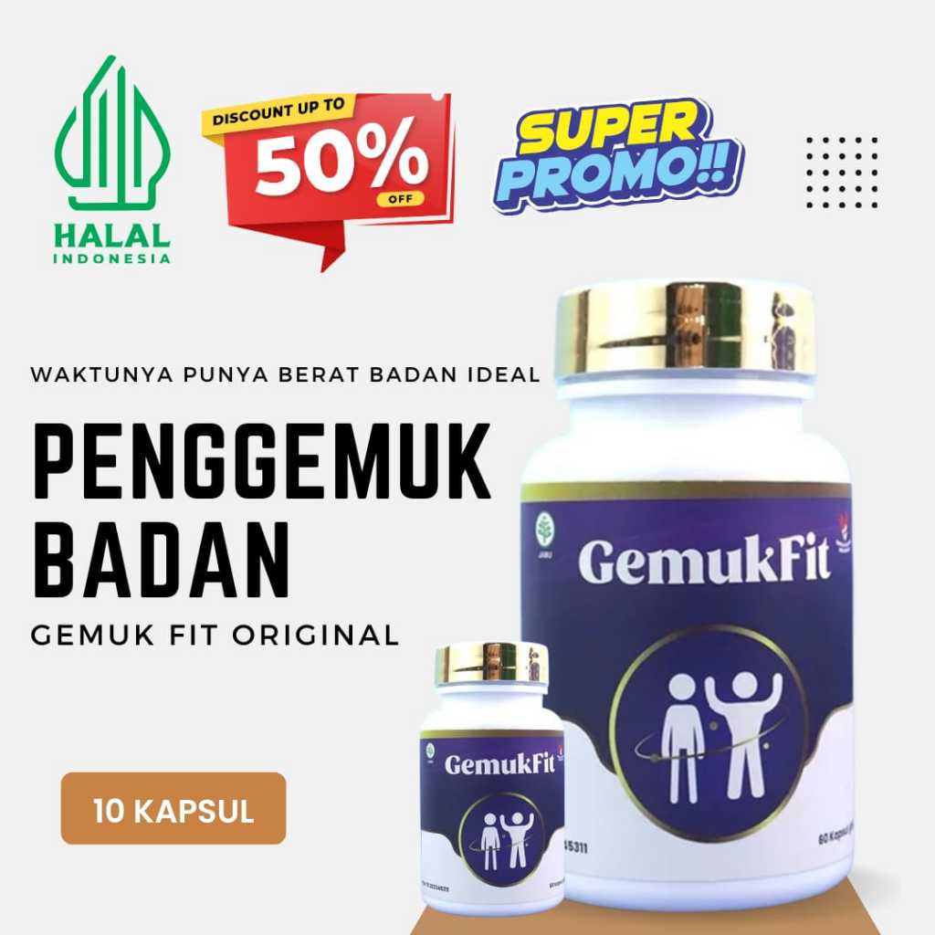 Gemuk Fit Kapsul Dan Madu Original Penambah Berat Badan Obat Penggemuk Badan Alami
