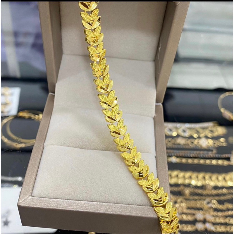 GELANG TANGAN HONGKONG DAUN LAPIS EMAS 24k