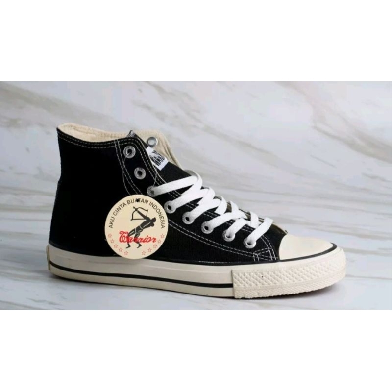 TERLARIS TERMURAH Sepatu Warrior Sparta HC Hitam Putih/Sepatu Warrior Tinggi hitam putih/Sepatu Warr