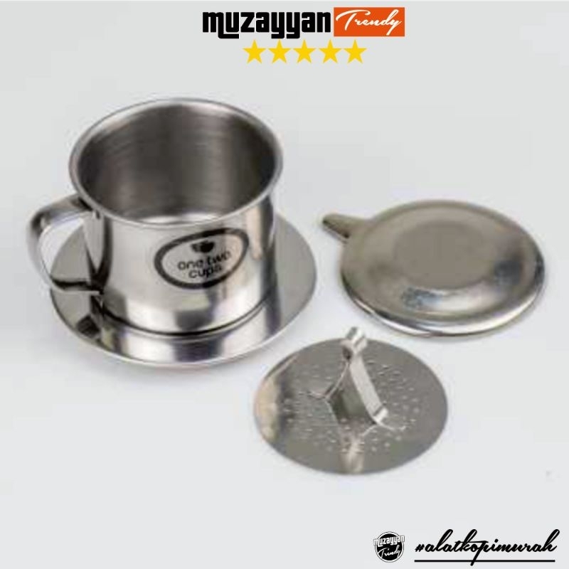 Filter Saring Kopi Vietnam Drip Coffee Filter Pot Stainless Steel 180ml Pas Satu Gelas