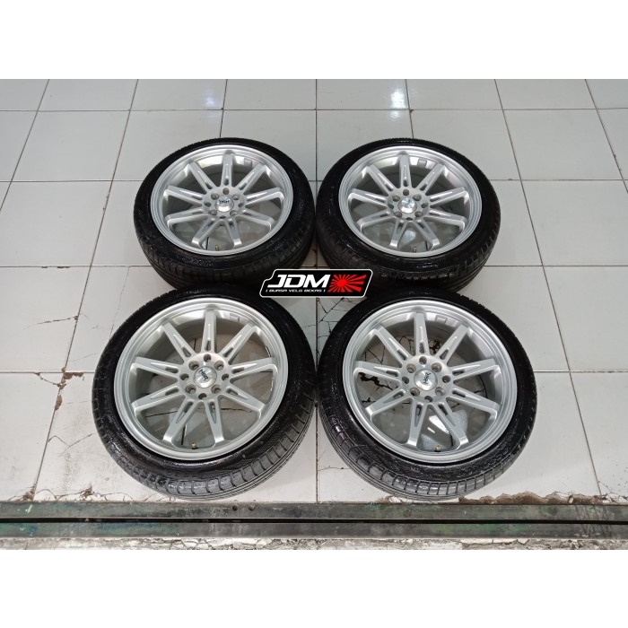 Velg Mobil Bekas Ring 17 HSR WHEEL Baut 4 Murah Lebar 7,5 Silver + Ban 215/45 Forceum Hena Free Ongk