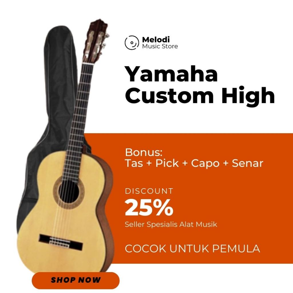 Gitar Akustik Yamaha C370 Custom Classic Nilon Nylon untuk Pemula