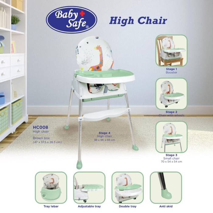 luckybs HIGH CHAIR BABY SAFE HC006 KURSI MAKAN ANAK
