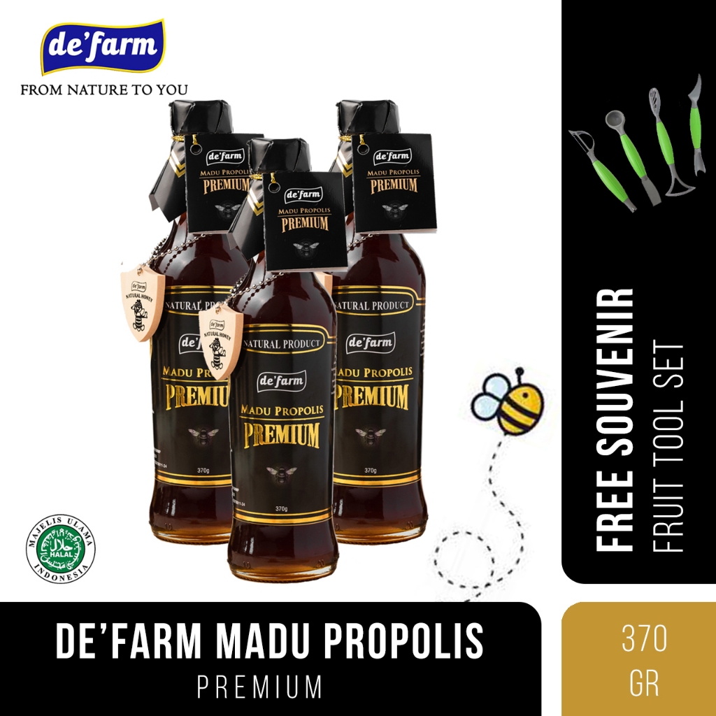 

De'farm Madu Propolis 370gr / Madu Murni 100% - Paket 3 Botol