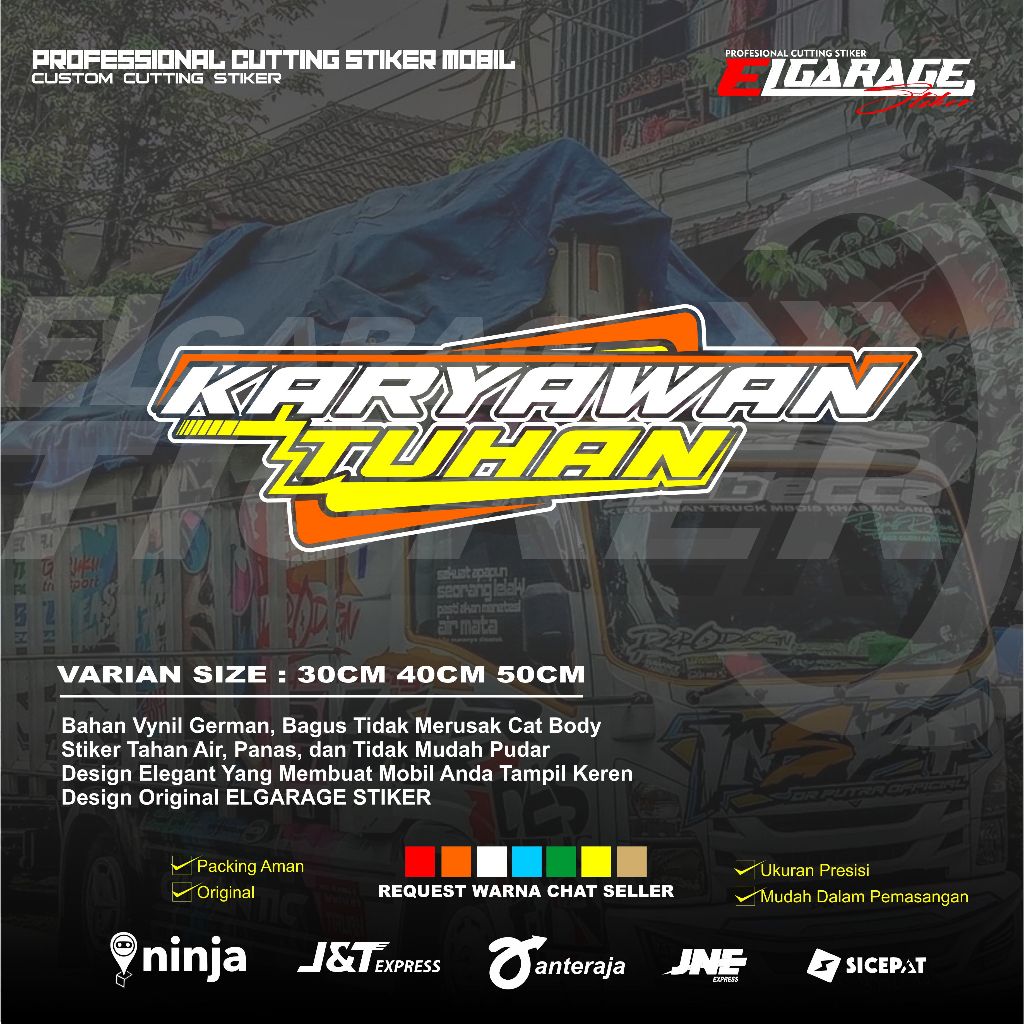 Stiker sticker kaca mobil pick up truck stiker karyawan tuhan stiker kaca mobil pick up truck