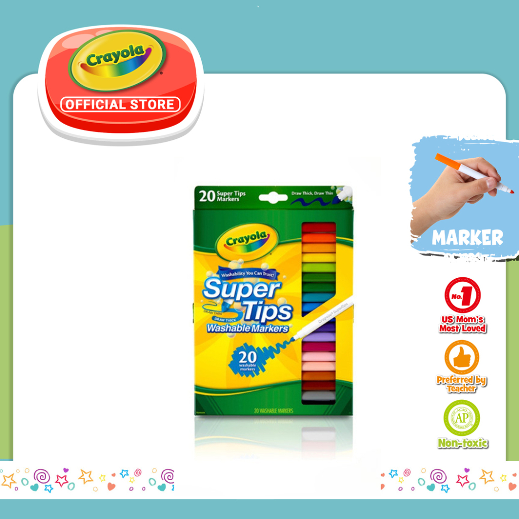 

CRAYOLA 20ct Washable Super Tips Fine Line Markers 5