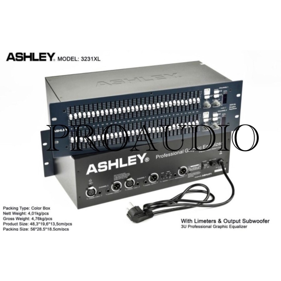 Equalizer Ashley 3231 XL 3231XL Original 2 X 31 Band - Equaliser Graphic 3U D