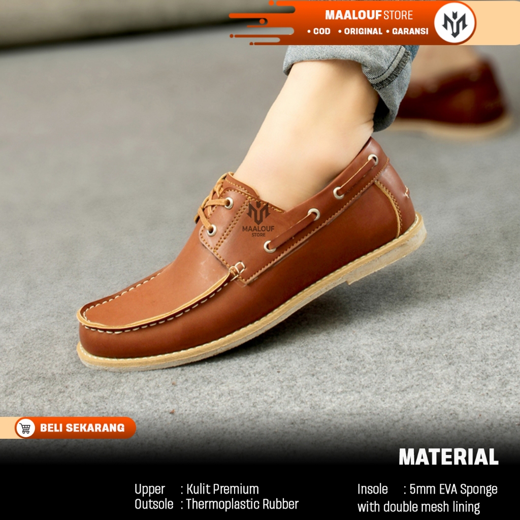 COD - Sepatu Kulit Pria Pantofel Tali Kulit Sapi Asli Garut Paspampres Nikah Undangan Kondangan Gere