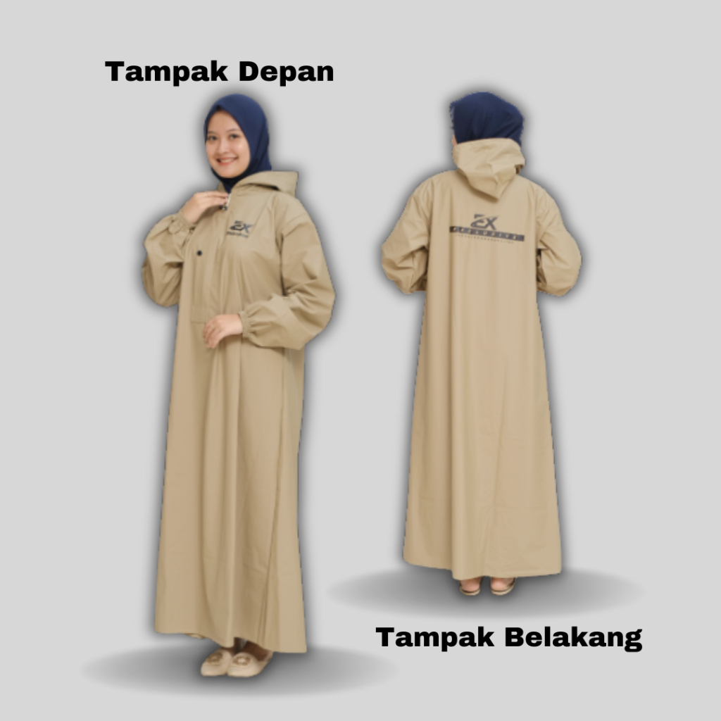 Jas Hujan Gamis |  Jas Hujan Gamis Muslimah | Bahan PVC Premium | Anti Rembes
