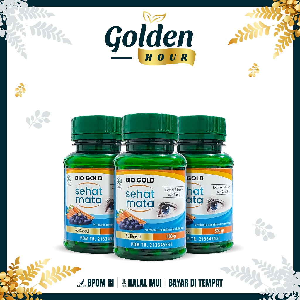 Biogold Kapsul Sehat Mata Untuk Mata Minus Plus BPOM Isi 60 Kapsul PAKET 3 BOTOL