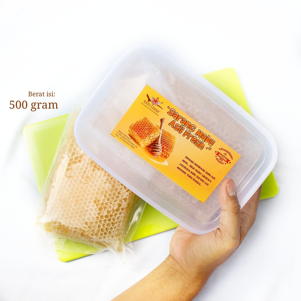 

Sarang Madu Murni 500 gram Madu Sarang Asli Murni Honeycomb Mellifera dan Cerana Raw Honey Manis Nikmat