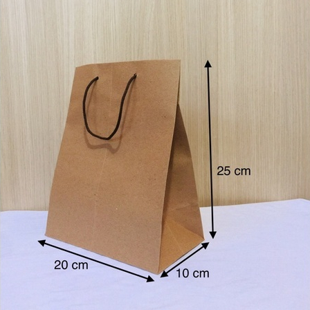 

paper bag polos coklat R6 size 20 x 10 x 25