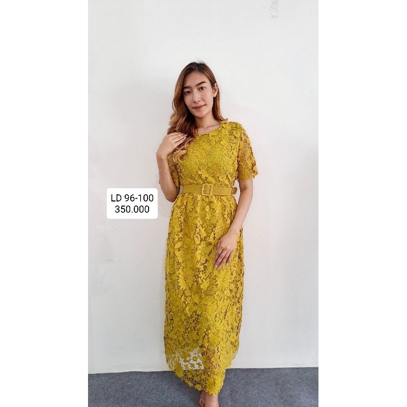 Dress Brokat Elegant & Belt