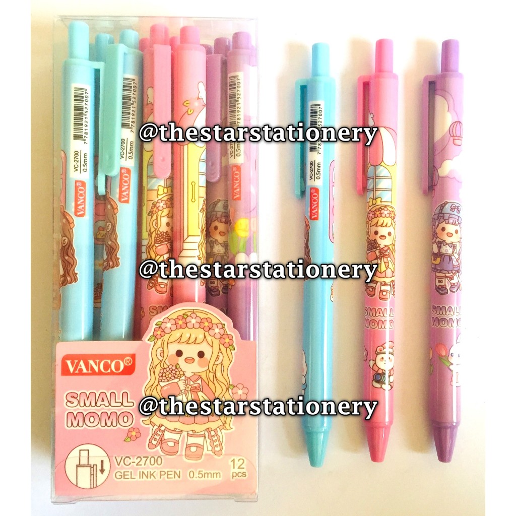 

(1 Biji) Gabungan Bolpen Vanco VC-2700 VC-2701 VC-2702 0.5 mm Gel Pen Click (1 Biji)