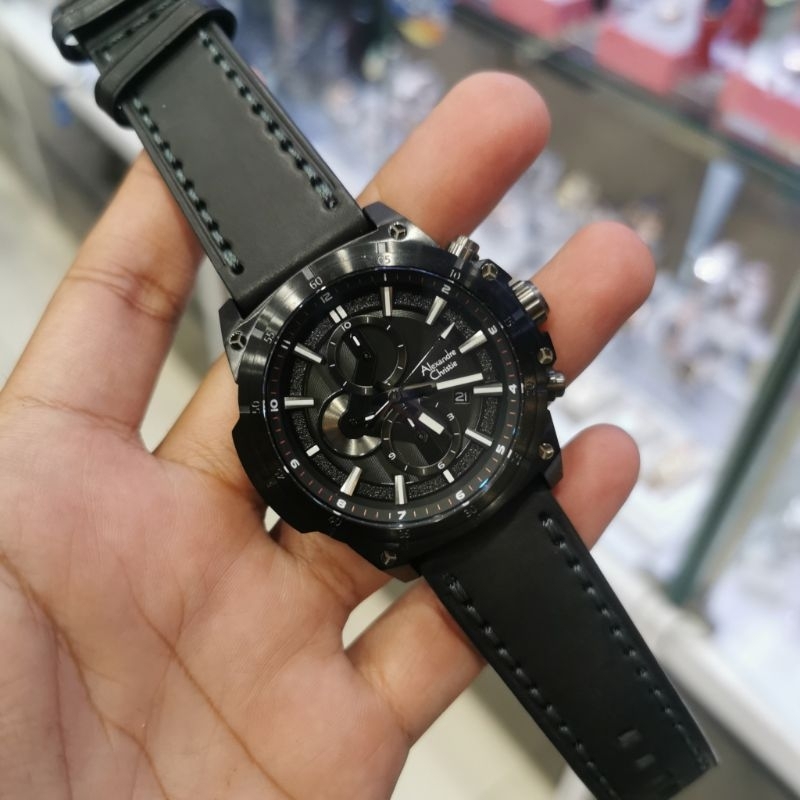 Alexandre Christie AC 6587 Black Jam Tangan Pria Original