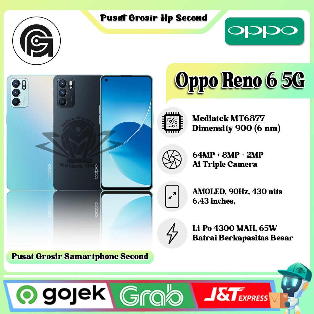 Oppo Reno 6 5G Ram 8GB Rom 128Gb Second