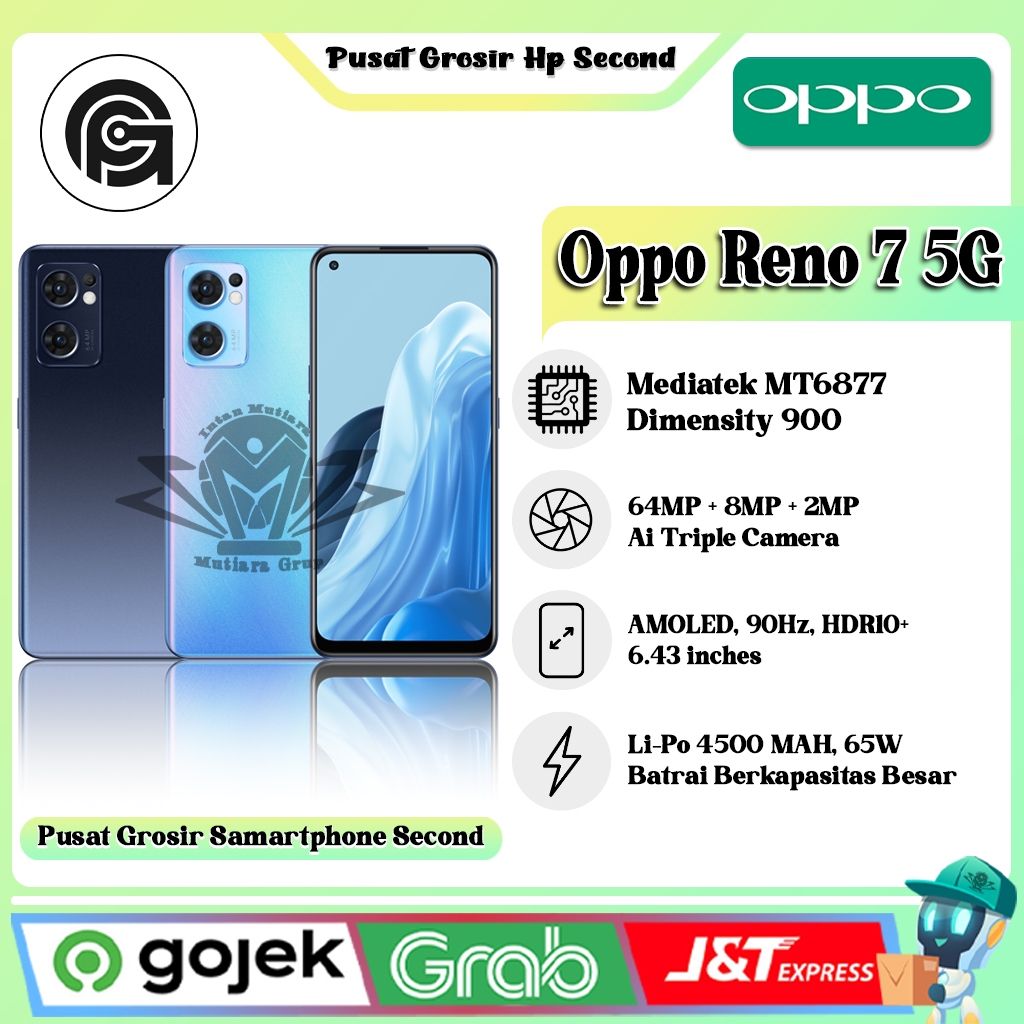 Oppo Reno 7 4G | 5G Ram 8GB Rom 256GB (Second) Like New