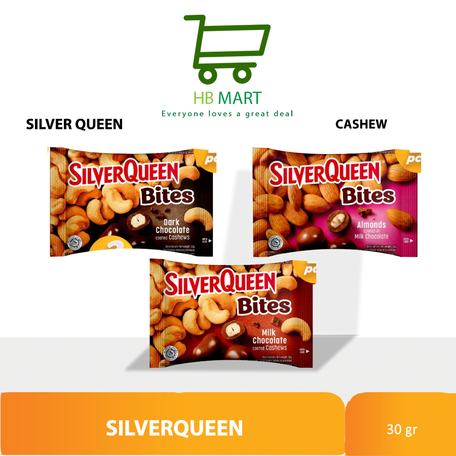 

SILVER QUEEN BITES MILK CHOCOLATE COATED CASHEWS / ALMOND / DARK 30Gr