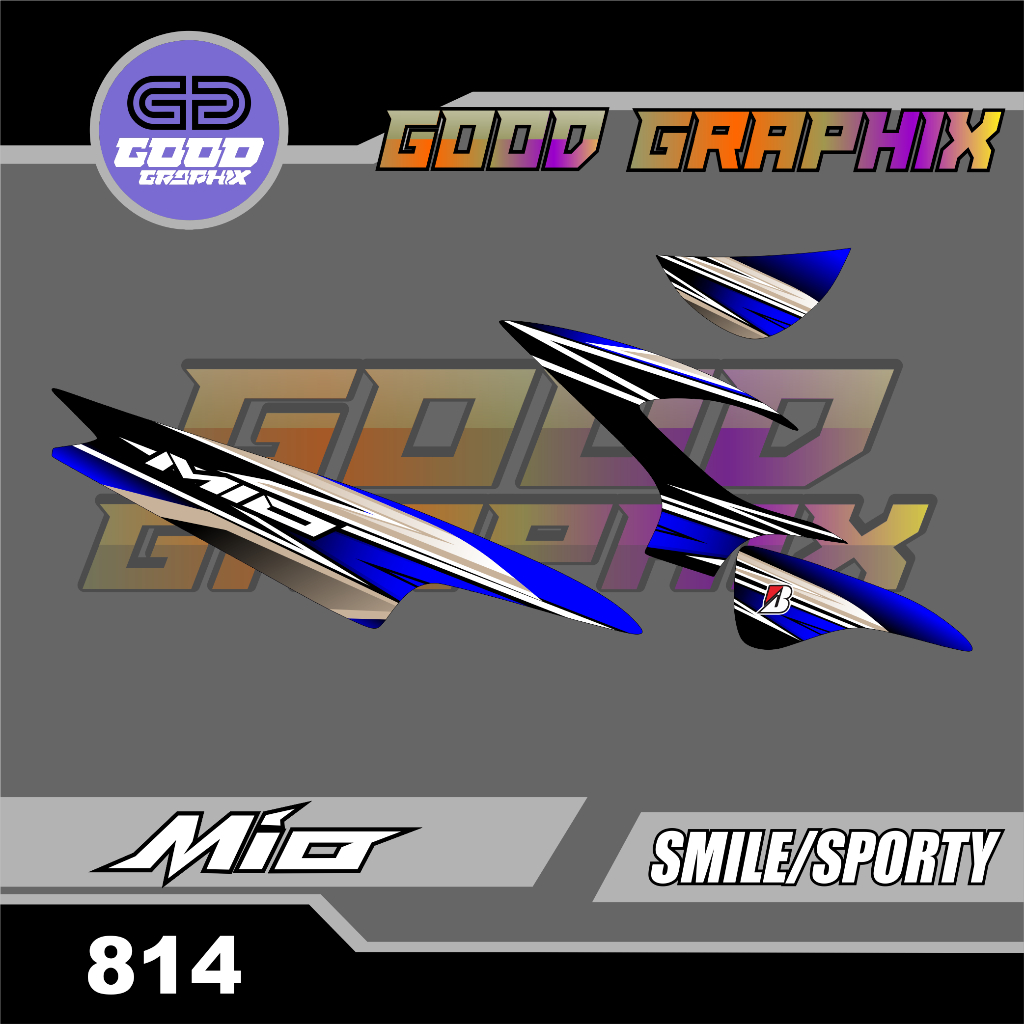 STIKER STRIPING VARIASI MOTOR MIO SMILE/SPORTY - STYLE KEREN BODY SIMPLE