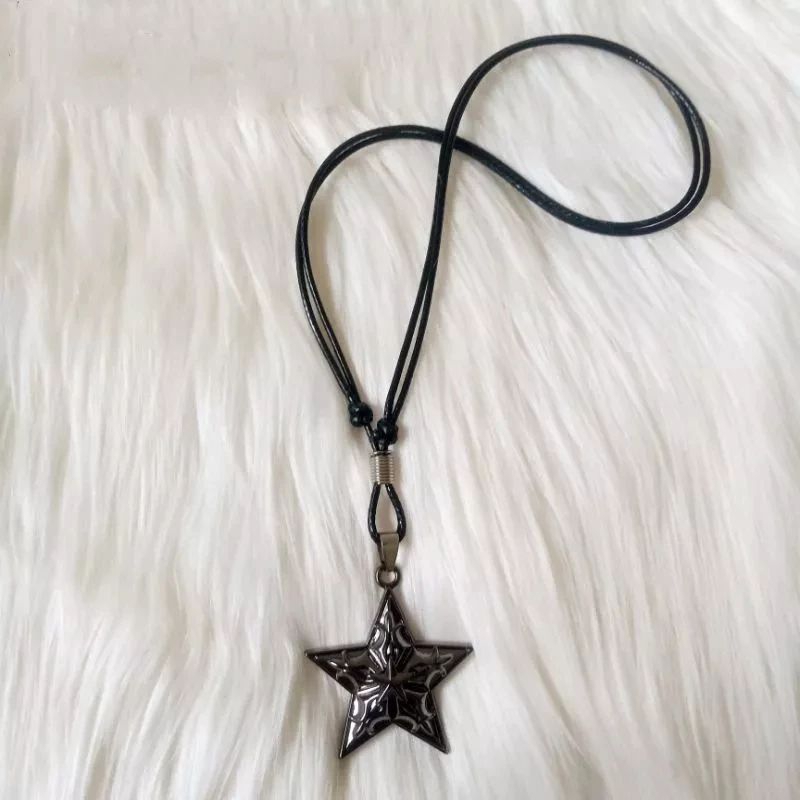 KALUNG TALI LIONTIN BINTANG PRIA WANITA MURAH KALUNG TALI HITAM KALUNG TALI LIONTIN BINTANG MODEL KO