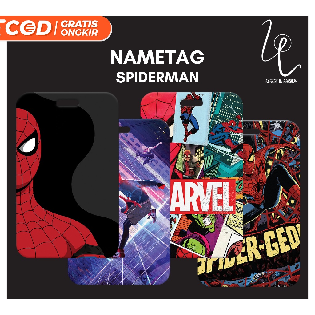 

(N009) Nametag Spiderman Tanpa Tali / Card Holder Marvel / ID Card Spider-Man / Tempat Kartu