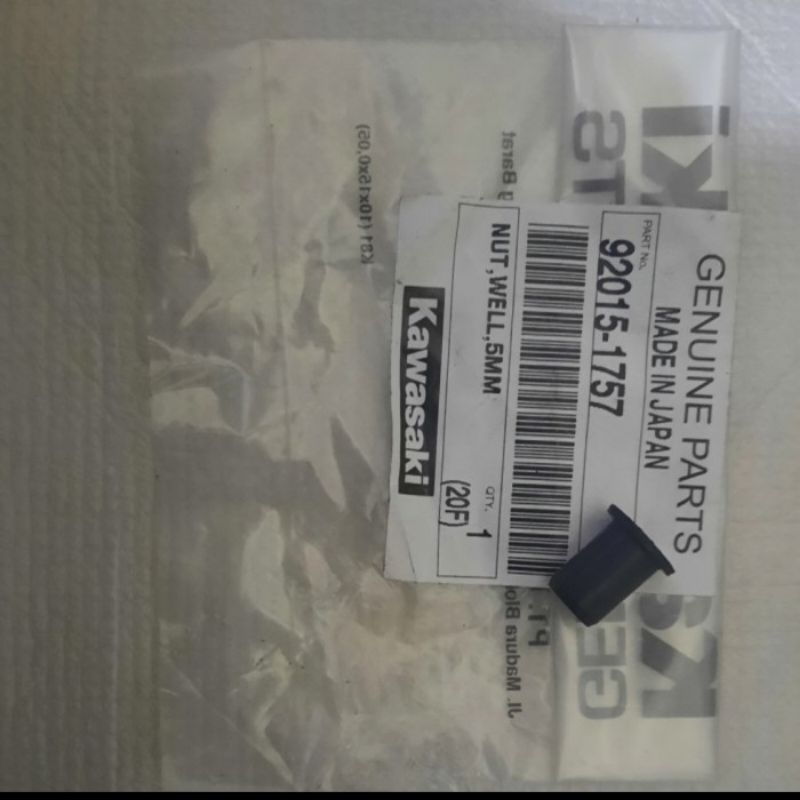 Well Nut 5mm Genuine Part Kawasaki 92210-0498 / 92015-1757 Original