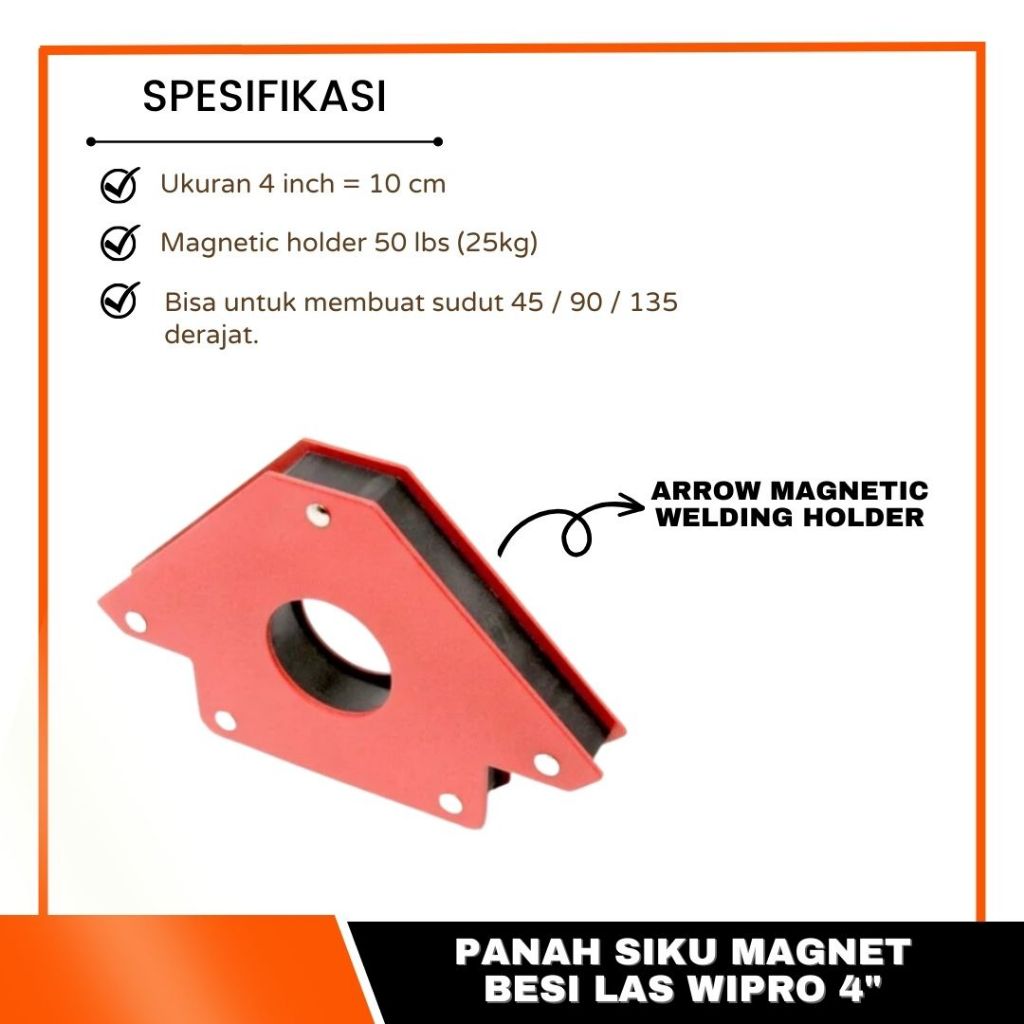 Siku Magnet 4 Inch Besi Las Wipro Arrow Magnetic Welding Holder Jig Klem Siku Sudut Besi 90 Corner C