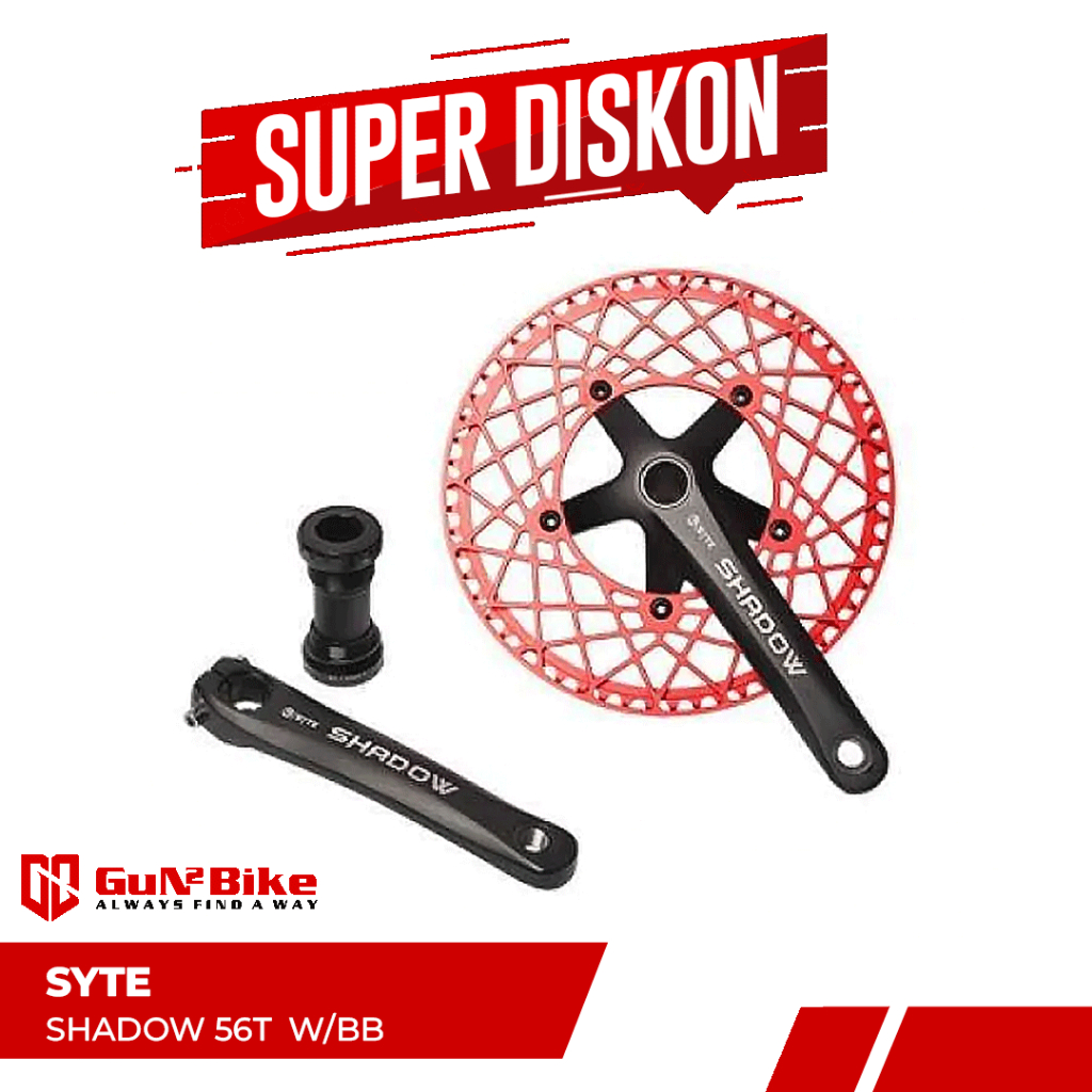 Crank Sepeda Lipat Pacific Bike Syte Shadow Black Red Include BB