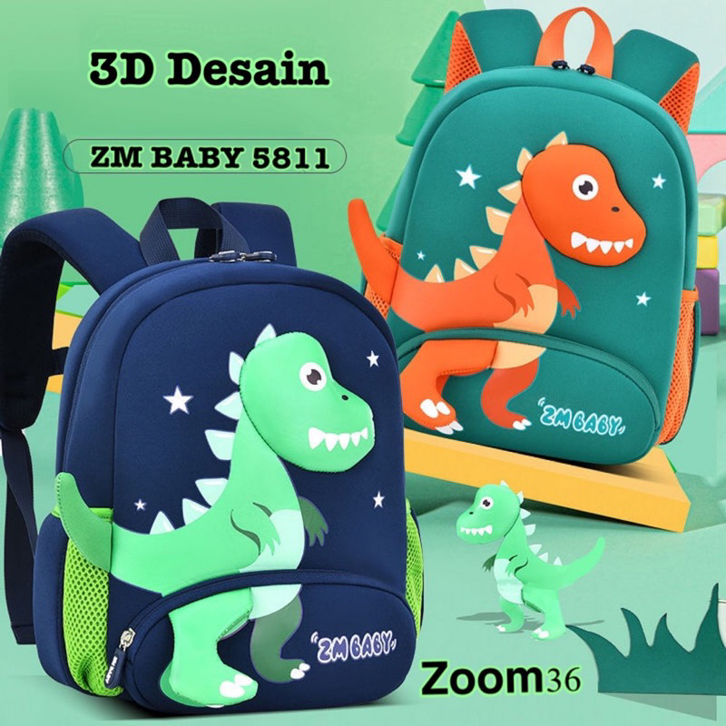 ZM BABY 5811 DINO Tas Sekolah Tas Ransel Anak Tas Anak TK