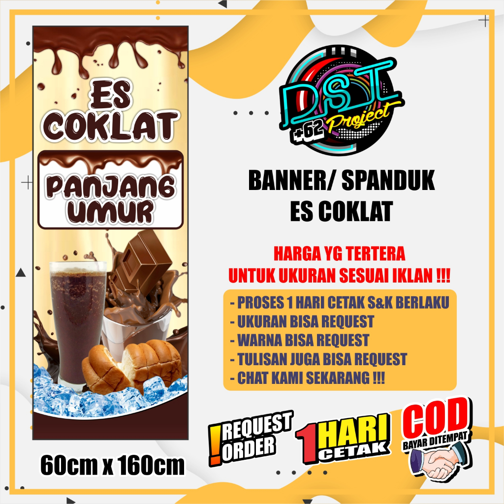 BANNER / SPANDUK ES COKLAT MODEL CREAM 60 x 160