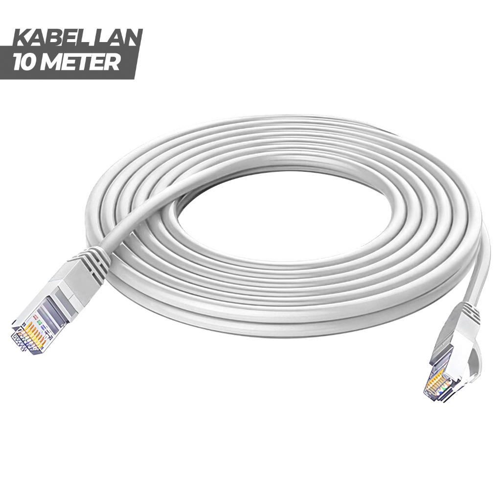 10M Kabel LAN Jaringan 10 Meter UTP jaringan CAT 5e 10m (10meter) + RJ45 Kabel LAN Kabel LAN 10 Mete