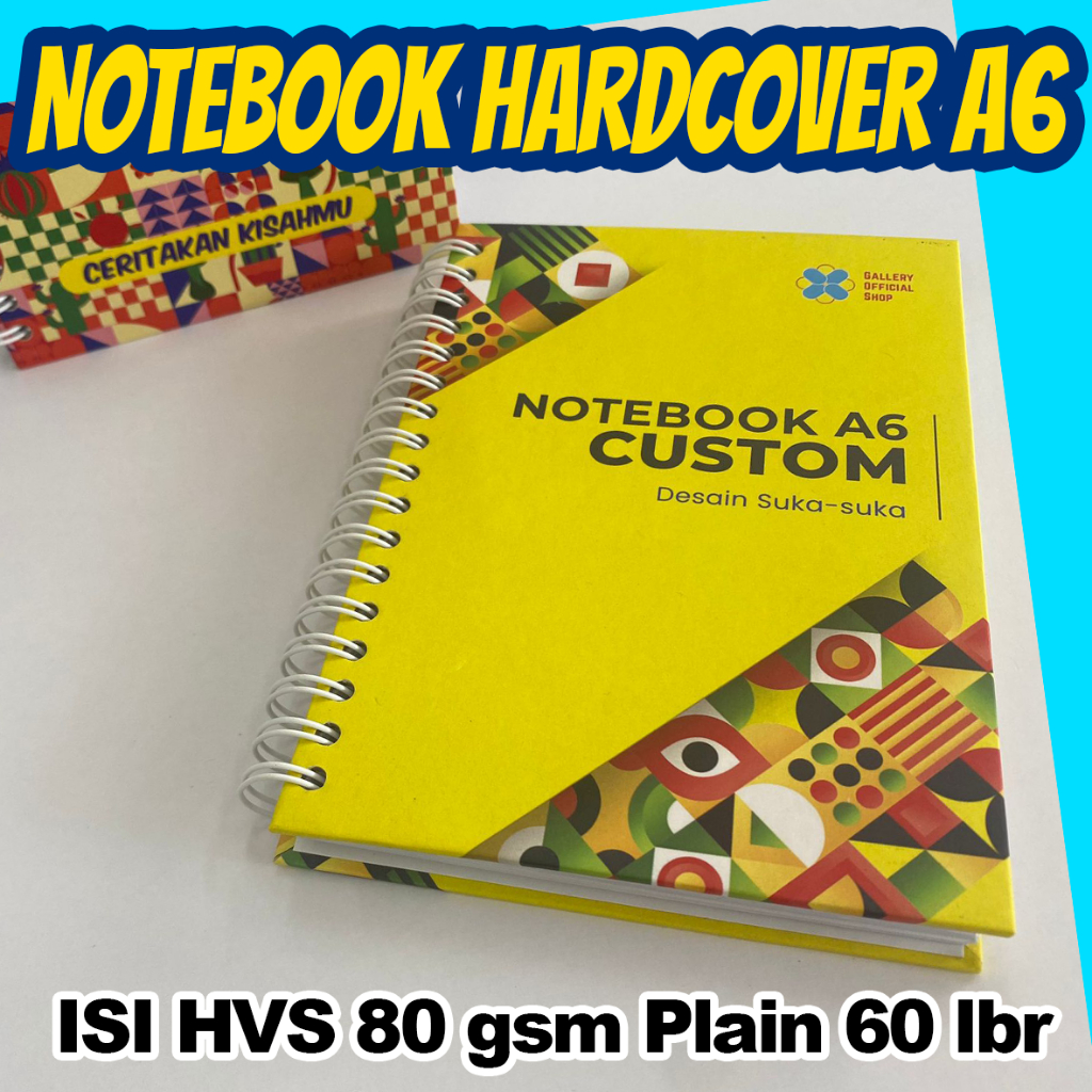 

Blocknote Hardcover Custom A6 - Isi HVS Plain 60 lembar