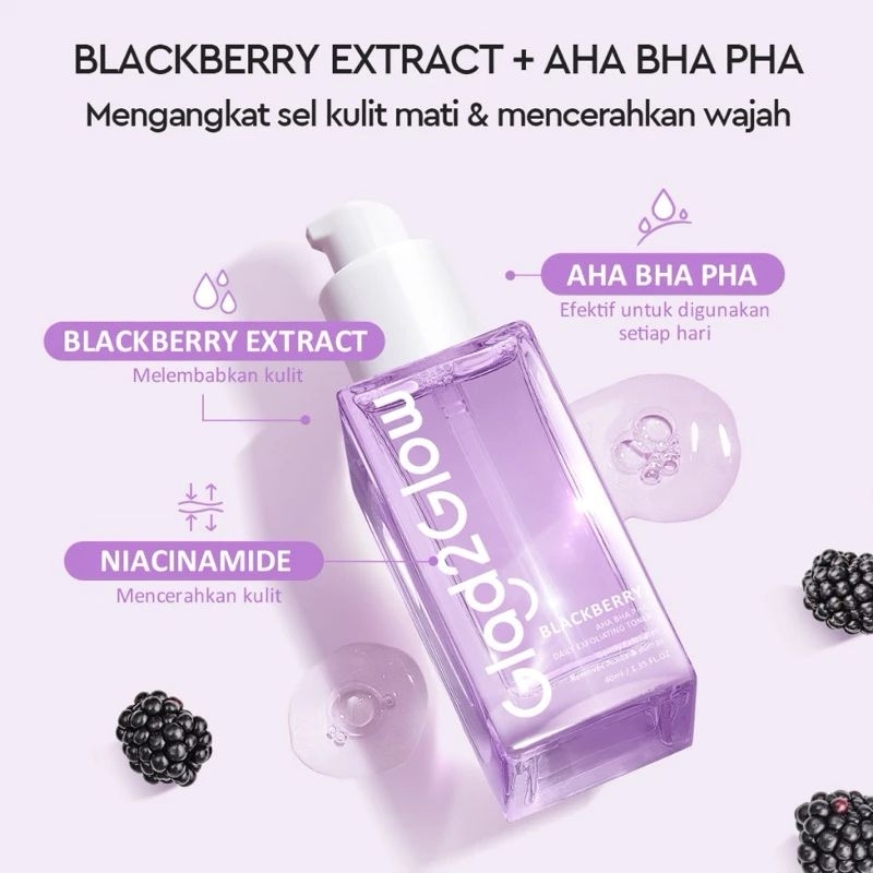 GLAD2GLOW TONER BLACKBERRY AND CENTELLA