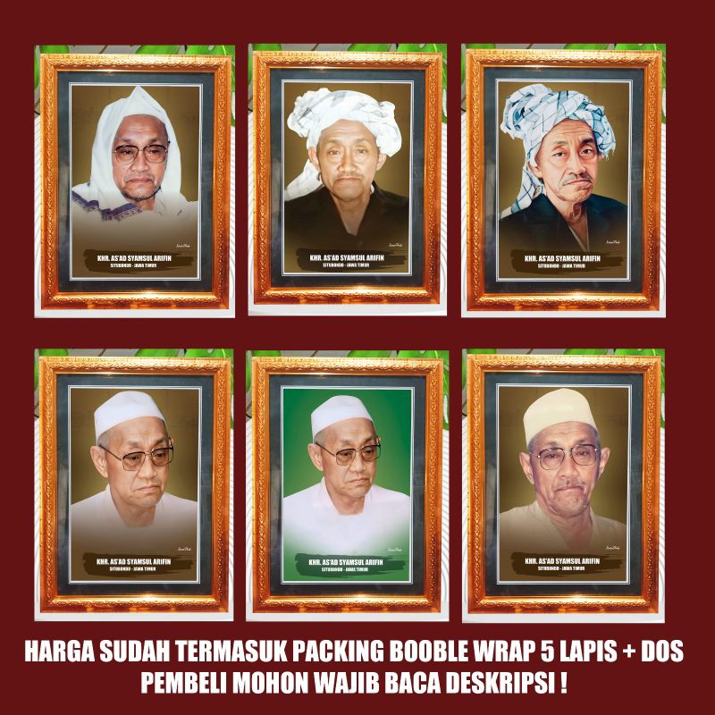 FOTO KHR. AS'AD SYAMSUL ARIFIN + PIGORA KACA 25x35cm