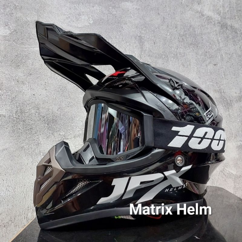 Helm Cross JPX Solid Black Google Trail