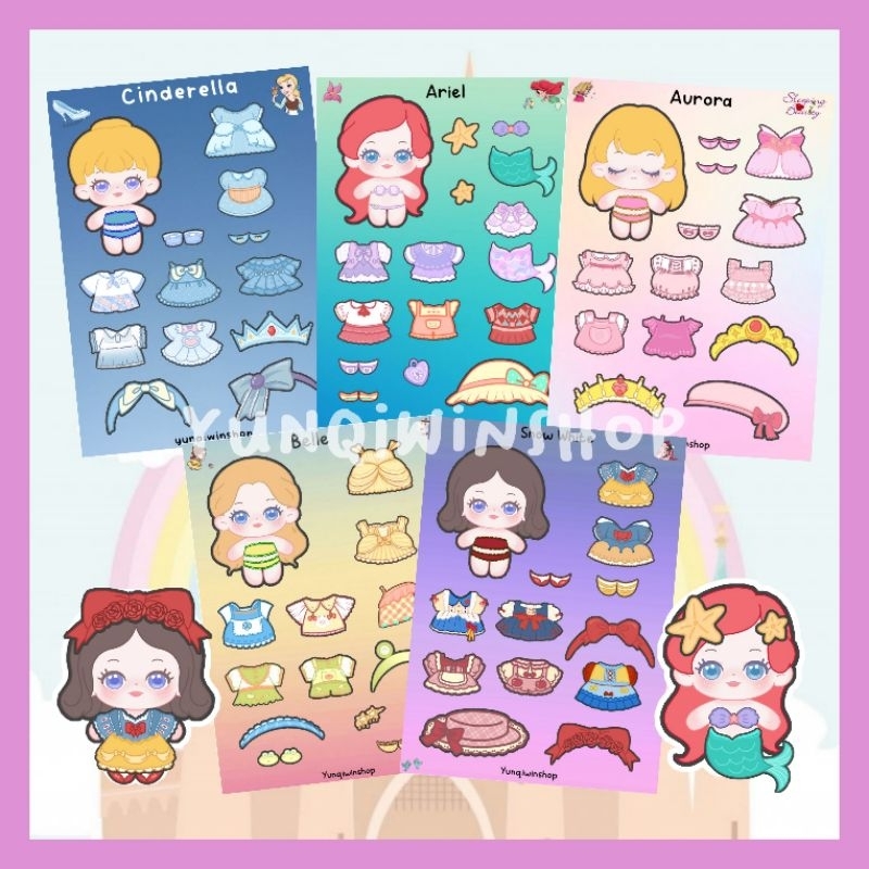 Paper doll bp bp an princess disney mainan bongkar pasang boneka kertas